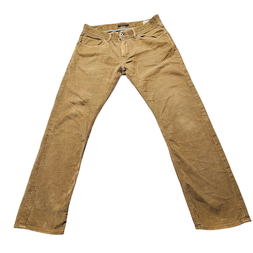 Banana Republic Mens 31x30 Corduroy Pants Tan Pima Cotton Straight Leg 5-Pocket